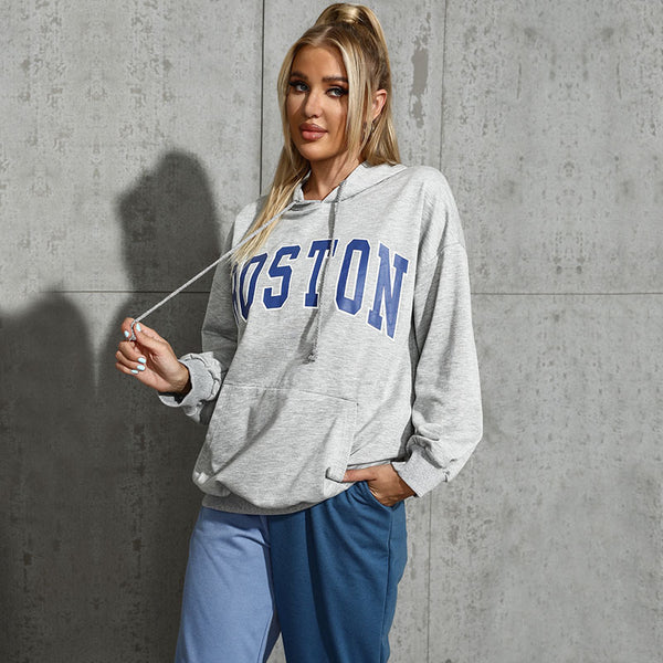 Casual Hooded Trendy Letter Sweater